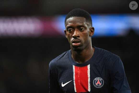 Ousmane Dembélé - Championnat de France de Football 2024/2025 : Le PSG (Paris Saint-Germain) écrase Montpellier 6-0 pour son premier match au Parc des Princes à Paris le 23 août 2024.