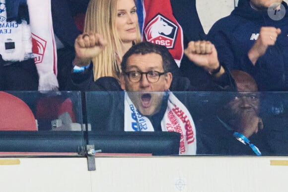 Dany Boon en tribune lors du match de football en ligue des champions (Champions League) au stade Décathlon Aréna Stade Pierre Mauroy : Lille l'emporte 1 - 0 face au Real Madrid le 2 octobre 2024.