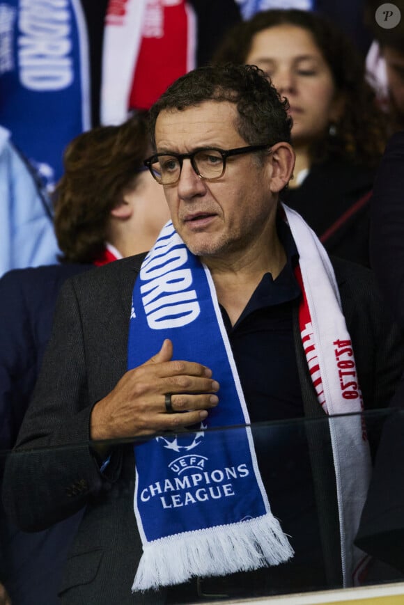 Dany Boon en tribune lors du match de football en ligue des champions (Champions League) au stade Décathlon Aréna Stade Pierre Mauroy : Lille l'emporte 1 - 0 face au Real Madrid le 2 octobre 2024.