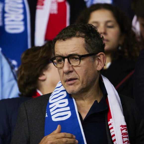 Dany Boon en tribune lors du match de football en ligue des champions (Champions League) au stade Décathlon Aréna Stade Pierre Mauroy : Lille l'emporte 1 - 0 face au Real Madrid le 2 octobre 2024.