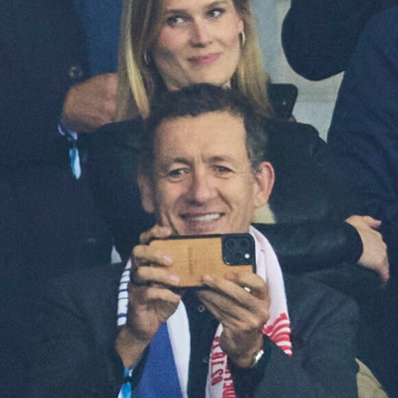 Dany Boon en tribune lors du match de football en ligue des champions (Champions League) au stade Décathlon Aréna Stade Pierre Mauroy : Lille l'emporte 1 - 0 face au Real Madrid le 2 octobre 2024.