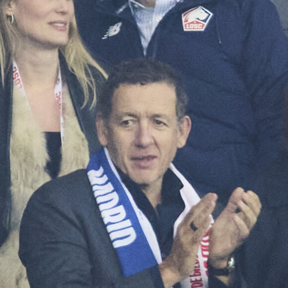 Dany Boon en tribune lors du match de football en ligue des champions (Champions League) au stade Décathlon Aréna Stade Pierre Mauroy : Lille l'emporte 1 - 0 face au Real Madrid le 2 octobre 2024.