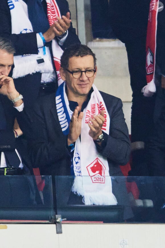 Dany Boon en tribune lors du match de football en ligue des champions (Champions League) au stade Décathlon Aréna Stade Pierre Mauroy : Lille l'emporte 1 - 0 face au Real Madrid le 2 octobre 2024.