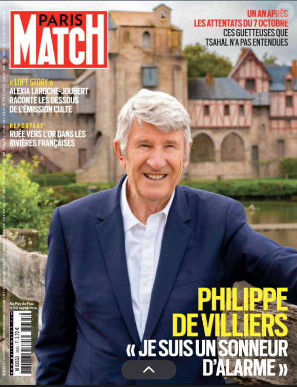 Couverture du magazine Paris Match paru le jeudi 3 octobre 2024.