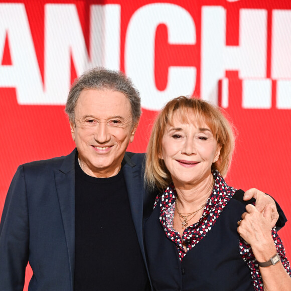 Exclusif - Michel Drucker et Marie-Anne Chazel - Enregistrement de l'émission "Vivement Dimanche" au Studio Gabriel à Paris, présentée par M.Drucker et diffusée le 5 octobre sur France 3 © Guillaume Gaffiot / Bestimage 