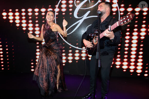 Une soirée d'exception présidée par Maria Bravo et placée sous le patronage de l'actrice et philanthrope Eva Longoria 
Exclusif - Kendji Girac et Eva Longoria lors de la 11ème édition de la soirée Global Gift Gala à l'hôtel Four Seasons George V à Paris le 30 septembre 2023.