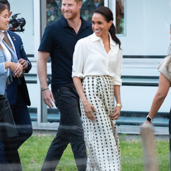 Le prince Harry et la duchesse de Sussex Meghan lors du deuxième jour de leur visite à Bogota, en Colombie, le 16 août 2024. Photo par Gtres/ABACAPRESS.COM