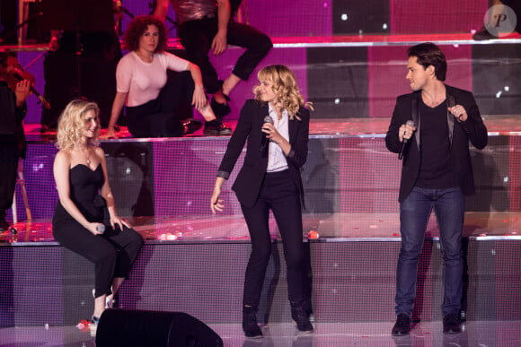 Exclusif - Charlotte Bizjak, Fanny Delaigue et Victor Le Douarec de la comédie musicale "Résiste" - Enregistrement de l'émission "Michel Berger, 25 ans déjà - L'hommage symphonique" à la Seine Musicale à Boulogne-Billancourt. L'émission sera diffusée le 29 juillet en prime time sur TF1. Le 6 juin 2017 © Cyril Moreau-Veeren Ramsamy / Bestimage 