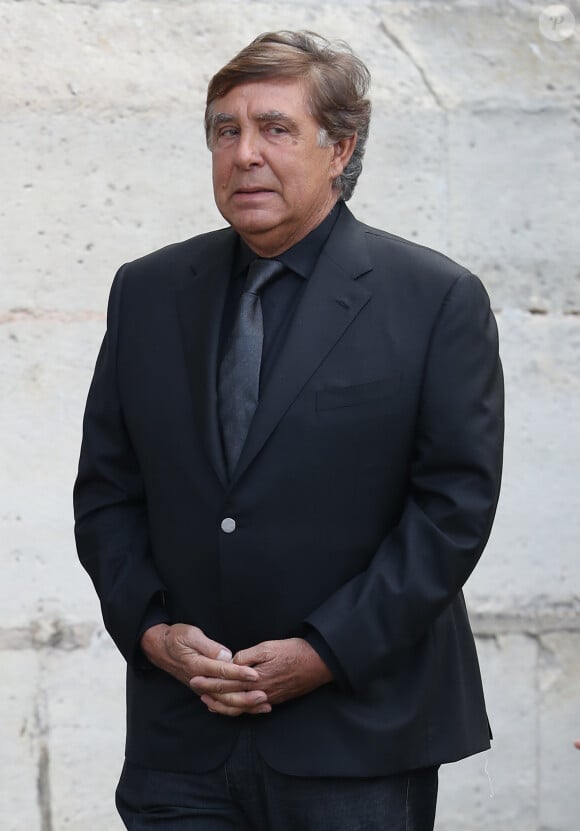 Jean-Pierre Foucault - Obsèques de Mireille Darc en l'église Saint-Sulpice à Paris. Le 1er septembre 2017