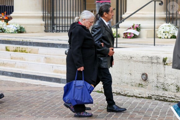 Josiane Balasko et son mari George Aguilar - Obsèques de Michel Blanc en l'église Saint-Eustache à Paris, le 10 octobre 2024. © Moreau / Jacovides / Bestimage