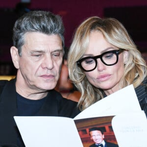 Exclusif - Marc Lavoine et sa compagne Adriana Karembeu au "concerto pour la paix" de Omar Harfouch au théâtre des Champs-Elysées à Paris le 18 septembre 2024. © Rachid Bellak / Bestimage