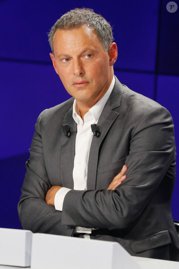 Marc-Olivier Fogiel (directeur général de BFMTV) - Conférence de presse de rentrée de BFMTV saison 2021/2022 à l'Altice Campus à Paris, France, le 25 août 2021. © Christophe Clovis/Bestimage
