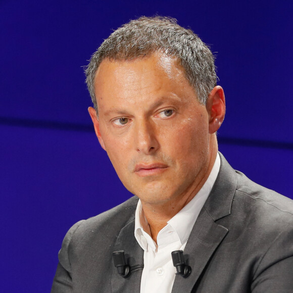 Marc-Olivier Fogiel (directeur général de BFMTV) - Conférence de presse de rentrée de BFMTV saison 2021/2022 à l'Altice Campus à Paris, France, le 25 août 2021. © Christophe Clovis/Bestimage