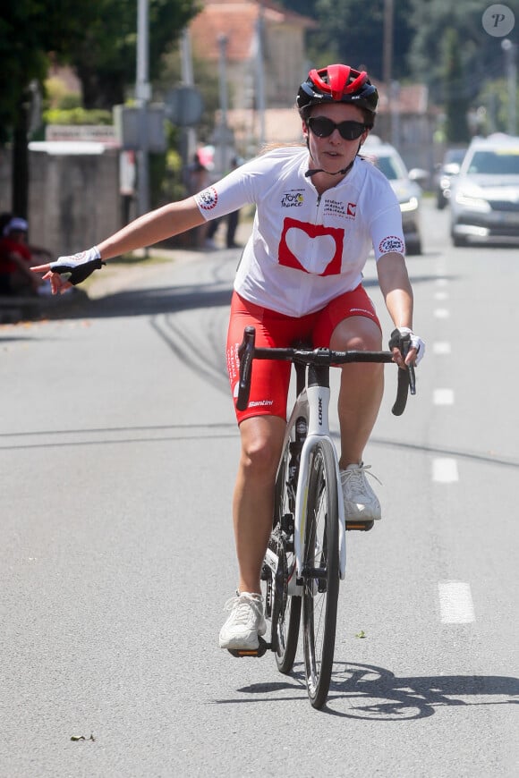 Exclusif - Dounia Coesens - 20ème édition de "l'étape du coeur" de l'association "Mécénat Chirurgie Cardiaque" (MCC) lors du tour de France 2023 à Bordeaux, France, le 07 juillet 2023 © Christophe Clovis / Bestimage 