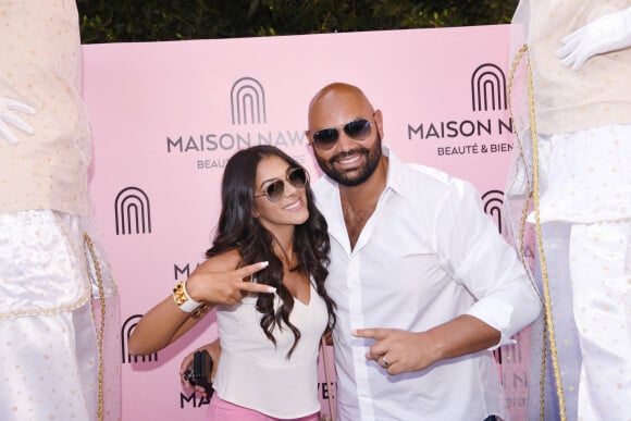 Exclusif - Nawel Debbouze avec son mari Fouad Ben Kouider - Inauguration de l'institut de beauté "Maison Nawel" à Marrakech au Maroc le 17 juin 2022. © Rachid Bellak/Bestimage