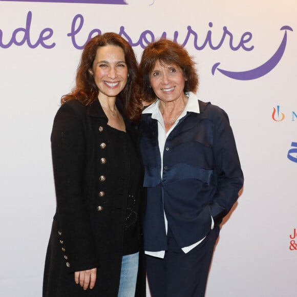 Stéphanie Fugain (pdte de l'association) et sa fille Marie - Avant-première du clip "Je garde le sourire" réalisé pour l'Association Laurette Fugain dans le cadre de sa nouvelle campagne de sensibilisation au cinéma Mac Mahon à Paris le 15 octobre 2024. Ce clip met en scène les mots de C. Lellouche, interprétés par des enfants hospitalisés entourés d'une quinzaine de personnalités. © Christophe Clovis / Bestimage