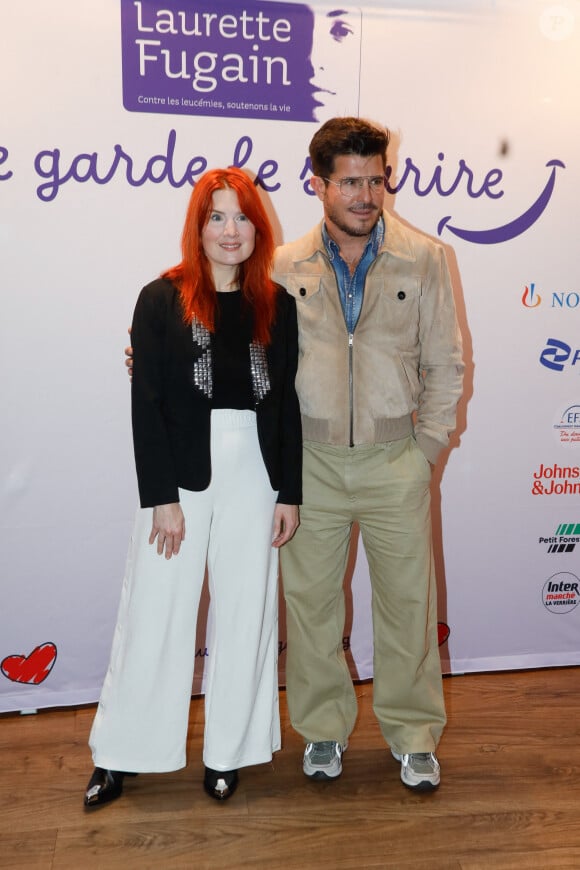 Adeline Toniutti, Vincent Niclo - Avant-première du clip "Je garde le sourire" réalisé pour l'Association Laurette Fugain dans le cadre de sa nouvelle campagne de sensibilisation au cinéma Mac Mahon à Paris le 15 octobre 2024. Ce clip met en scène les mots de C. Lellouche, interprétés par des enfants hospitalisés entourés d'une quinzaine de personnalités. © Christophe Clovis / Bestimage