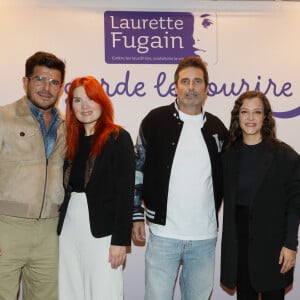 Vincent Niclo, Adeline Toniutti, Richard Orlinski, Camille Lellouche - Avant-première du clip "Je garde le sourire" réalisé pour l'Association Laurette Fugain dans le cadre de sa nouvelle campagne de sensibilisation au cinéma Mac Mahon à Paris le 15 octobre 2024. Ce clip met en scène les mots de C. Lellouche, interprétés par des enfants hospitalisés entourés d'une quinzaine de personnalités. © Christophe Clovis / Bestimage