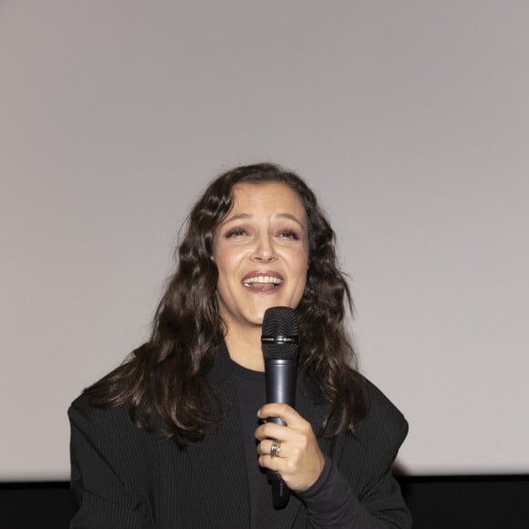 Exclusif - Camille Lellouche et son agent Faycal Yahia Berrouiguet (co-auteur de la chanson du clip) - Lancement du clip de l'Association Laurette Fugain au cinéma Mac Mahon à Paris, FRance, le 15 octobre 2024. Film "Je garde le sourire" réalisé par P.Noguéras. © Manuelle Toussaint via Bestimage