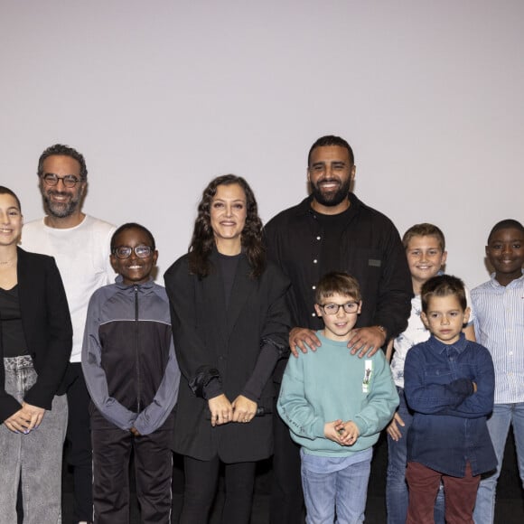 Exclusif - Camille Lellouche et son agent Faycal Yahia Berrouiguet (co-auteur de la chanson du clip) - Lancement du clip de l'Association Laurette Fugain au cinéma Mac Mahon à Paris, FRance, le 15 octobre 2024. Film "Je garde le sourire" réalisé par P.Noguéras. © Manuelle Toussaint via Bestimage