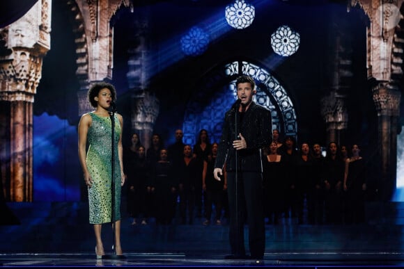 Exclusif - Axelle Saint-Cirel, Vincent Niclo - Enregistrement de l'émission "Eternel Aznavour, le concert événement", diffusée le 18 octobre sur France 3 © Christophe Clovis-Cyril Moreau / Bestimage