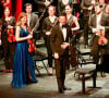 Omar Harfouch fait partie des personnalités qui mettent leur célébrité au service de nobles causes.
Le compositeur et pianiste de renommée internationale Omar Harfouch a joué en première mondiale sa nouvelle création "Concerto pour la paix" avec l'Orchestre Méditerranéen de Béziers, composé de 43 musiciens et du chef d'orchestre Mathieu Bonin, accompagné au violon par la célèbre violoniste Anne Gravoin © Daniel Topic via Bestimage