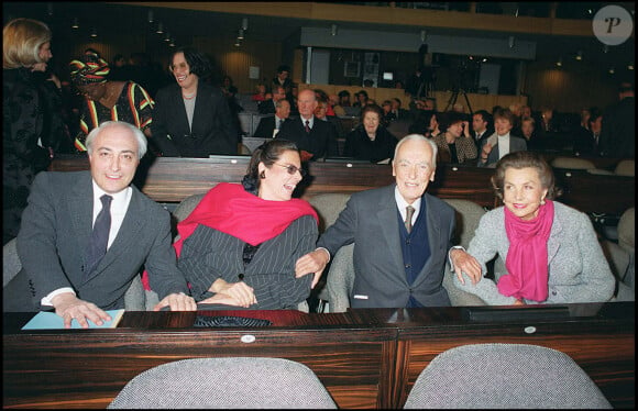 André Bettencourt, Liliane Bettencourt et leur fille Françoise Bettencourt Meyers avec son mari Jean-Pierre Meyers.