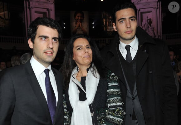 Francoise Bettencourt Meyers et ses fils Nicolas Meyers et Jean Victor Meyers - Prix l'Oreal - Unesco 2013 " For Women In Science" a la Sorbonne a Paris le 28 mars 2013