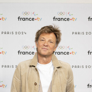 Laurent Delahousse lors de la présentation des journalistes et chroniqueurs de France Télévisions pour les Jeux Olympiques 2024 au musée de l'Homme à Paris, le 11 juin 2024. © Pierre Perusseau / Bestimage 