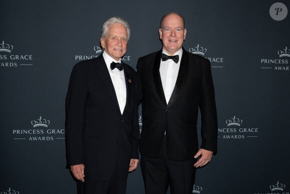 Michael Douglas, S.A.S. le Prince Albert II de Monaco au gala du 40e anniversaire des Princess Grace Awards à l'hôtel Pierre le 23 octobre 2024 à New York City, NY, USA. Photo par Janet mayer/INSTARimages/ABACAPRESS.COM