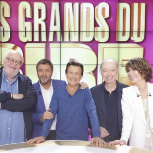 Exclusif - Bernard Mabille, Bernard Montiel, Vincent Perrot, Philippe Chevallier, Karen Cheryl - Enregistrement de l'émission "Les grands du rire", présentée par K.Chéryl et B.Montiel, diffusée le 26 octobre sur C8 © Jack Tribeca / Bestimage 