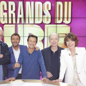 Exclusif - Bernard Mabille, Bernard Montiel, Vincent Perrot, Philippe Chevallier, Karen Cheryl - Enregistrement de l'émission "Les grands du rire", présentée par K.Chéryl et B.Montiel, diffusée le 26 octobre sur C8 © Jack Tribeca / Bestimage 