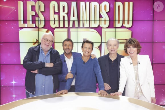 Exclusif - Bernard Mabille, Bernard Montiel, Vincent Perrot, Philippe Chevallier, Karen Cheryl - Enregistrement de l'émission "Les grands du rire", présentée par K.Chéryl et B.Montiel, diffusée le 26 octobre sur C8 © Jack Tribeca / Bestimage 