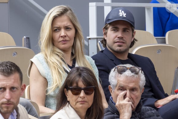 Carine Galli et son compagnon Giovanni Castaldi - Célébrités dans les tribunes des internationaux de France de Roland Garros à Paris le 31 mai 2022. © Cyril Moreau - Dominique Jacovides/Bestimage