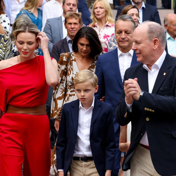 Traditionnel Pique Nique des Monégasques "U Cavagnetu" dans le Parc princesse Antoinette, en présence du prince Albert II de Monaco et de la princesse Charlene accompagnés par leurs enfants le prince Jacques de Monaco, marquis des Baux, et La princesse de Monaco, comtesse de Carladès, à Monaco, le 7 septembre 2024. © Claudia Albuquerque/Bestimage 