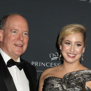 Le prince Albert II de Monaco et sa fille Jazmin Grace Grimaldi à New York le 23 octobre 2024 pour le 40ème anniversaire des Princess Grace Awards au Pierre Hotel.