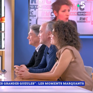 Alain Marschall et Olivier Truchot face à Aurélie Casse et Natacha Polony sur le plateau de C l'hebdo - France 5 (Capture d'écran).