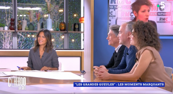 Alain Marschall et Olivier Truchot face à Aurélie Casse et Natacha Polony sur le plateau de C l'hebdo - France 5 (Capture d'écran).