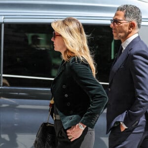 Sarah Poniatowski et son compagnon Roschdy Zem - Arrivées aux obsèques du prince Jean-Stanislas Poniatowski en l'Eglise polonaise à Paris, France, le 29 avril 2024. © Jacovides-Moreau/Bestimage