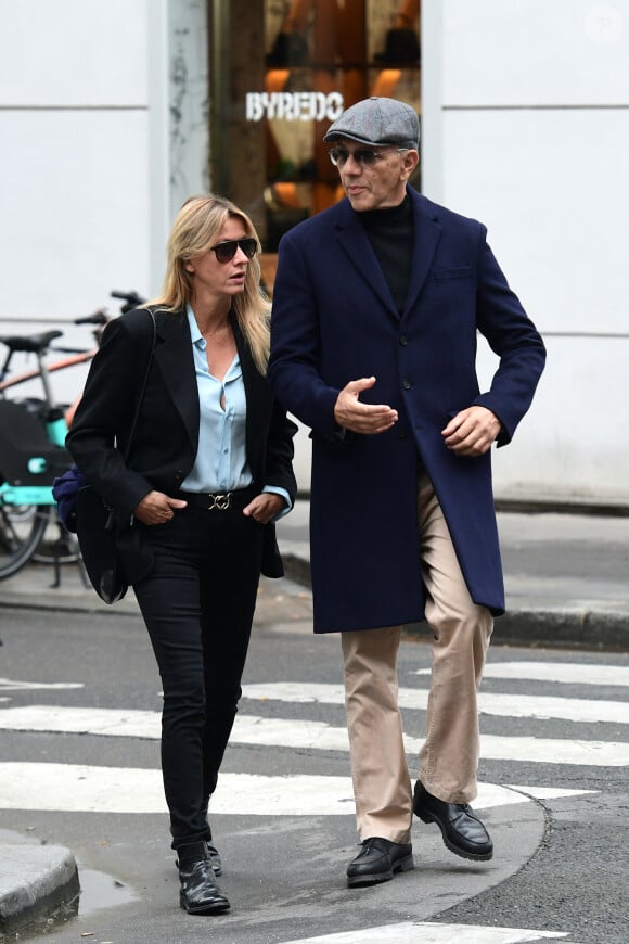 Exclusif - Sarah Poniatowski et son compagnon Roschdy Zem - Hommage à la chanteuse Dani en l'église Saint-Roch à Paris le 1er octobre 2022.