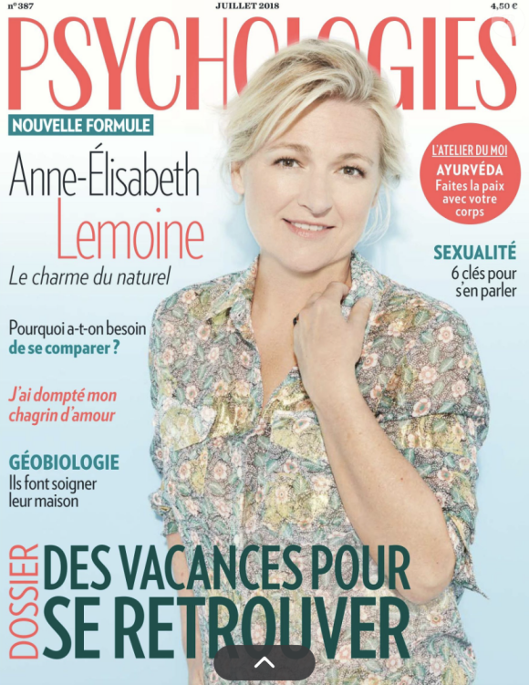 Anne-Elisabeth Lemoine en couverture de Psychologies Magazine en 2018