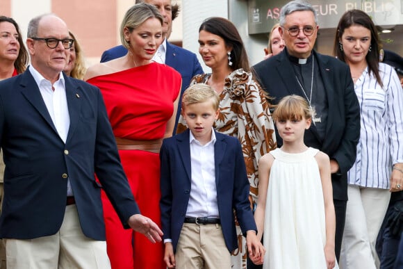 Traditionnel Pique Nique des Monégasques "U Cavagnetu" dans le Parc princesse Antoinette, en présence du prince Albert II de Monaco et de la princesse Charlene accompagnés par leurs enfants le prince Jacques de Monaco, marquis des Baux, et La princesse Gabriella de Monaco, comtesse de Carladès, à Monaco, le 7 septembre 2024. © Claudia Albuquerque/Bestimage 