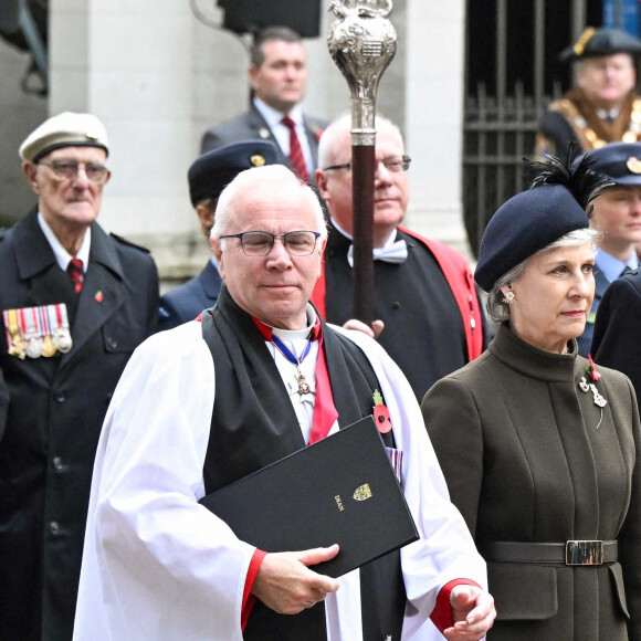 Birgitte van Deurs, duchesse de Gloucester, visite le champ du souvenir, à l'abbaye de Westminster à Londres, Royaume Uni, le 7 novembre 2024. © Cover Images via ZUMA Press/Bestimage 