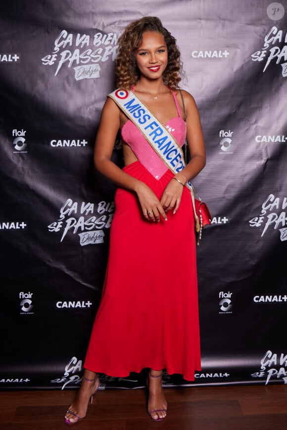 Exclusif - Miss France 2023, Indira Ampiot - Photocall et cocktail de la soirée pour la série documentaire "Ça va bien se passer, Dadju" en exclusivité sur Canal + au Royal Monceau à Paris le 12 septembre 2023. © Cyril Moreau/Bestimage