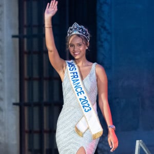 Indira Ampiot, miss France 2023 est venue animer l'élection de Miss Beaucaire le 7 juillet 2023. © Stéphanie Gouiran / Panoramic / Bestimage