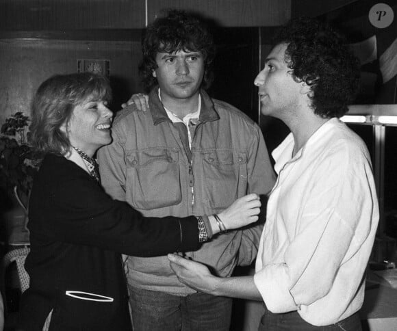 Archives - France Gall et Daniel Balavoine dans la loge de Michel Berger après la 1 première au Palais des Sports le 24 mail 1983 © Jean-Claude Woestelandt / Bestimage