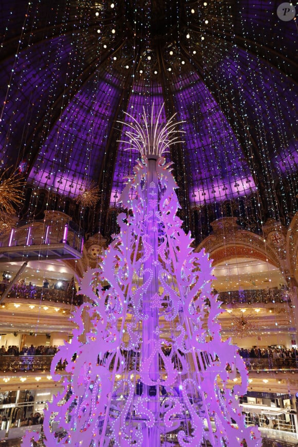 Illustration lors de l'inauguration du 130ème Noël aux Galeries Lafayette, et des illuminations des vitrines, à Paris. Le 14 novembre 2024 © Marc Ausset-Lacroix / Bestimage