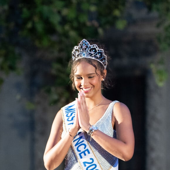 Indira Ampiot, miss France 2023 est venue animer l'élection de Miss Beaucaire le 7 juillet 2023. © Stéphanie Gouiran / Panoramic / Bestimage 