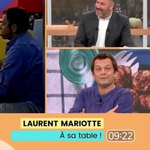 Depuis le plateau de "Bonjour !", Laurent Mariotte a raconté comment il avait radicalement changé de vie en 2005
Laurent Mariotte et Bruce Toussaint sur le plateau de "Bonjour !"