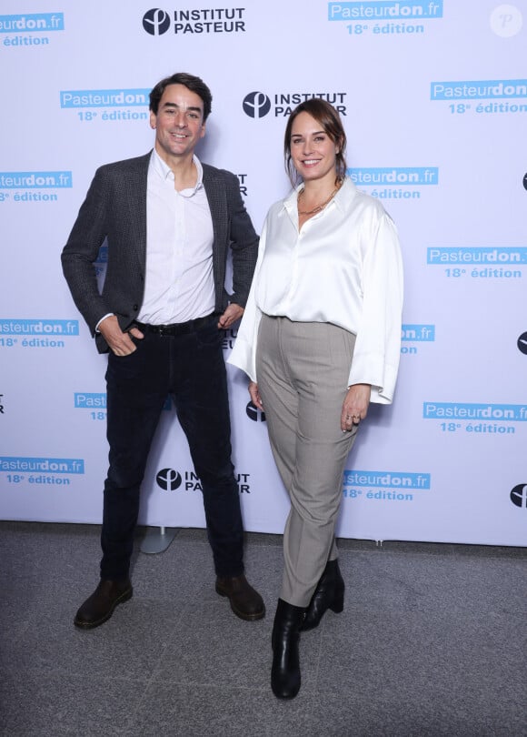 Julian Bugier et Julia Vignali - Soirée de lancement de la18ème édition du "Pasteurdon" à l'institut Pasteur de Paris le 9 octobre 2024. © Denis Guignebourg/BestImage